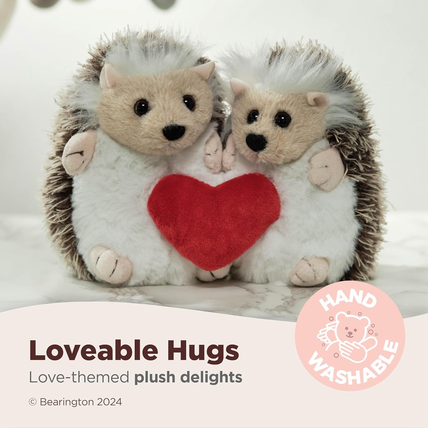 Bearington Lovie & Dovie Valentine'S Stuffed Animal for Kids, 5.5 Inch Hedgehog Plush, Ideal as a Valentine'S Day Gift