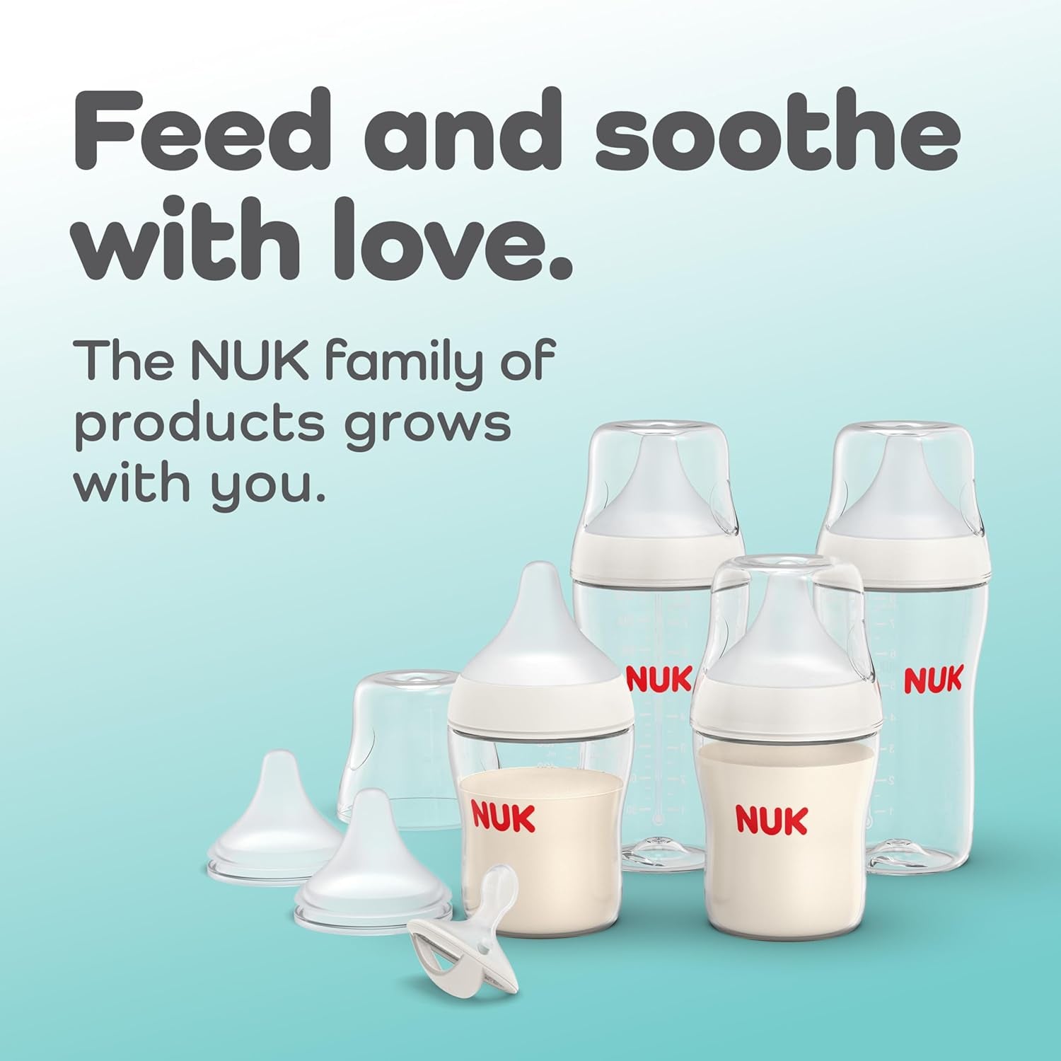 NUK Perfect Match Medium Flow 2-In-1 Natural and Anti-Colic Bottle, 8Oz., 2 Pack, BPA Free