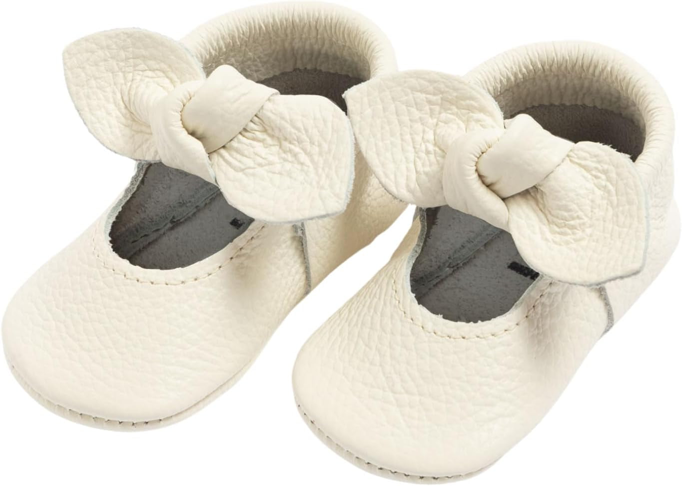 Freshly Picked First Pair Knotted Bow Baby Girl Shoes - Leather Baby Moccasins - Soft Sole Baby Shoes, Infant Shoes, Crib Shoes