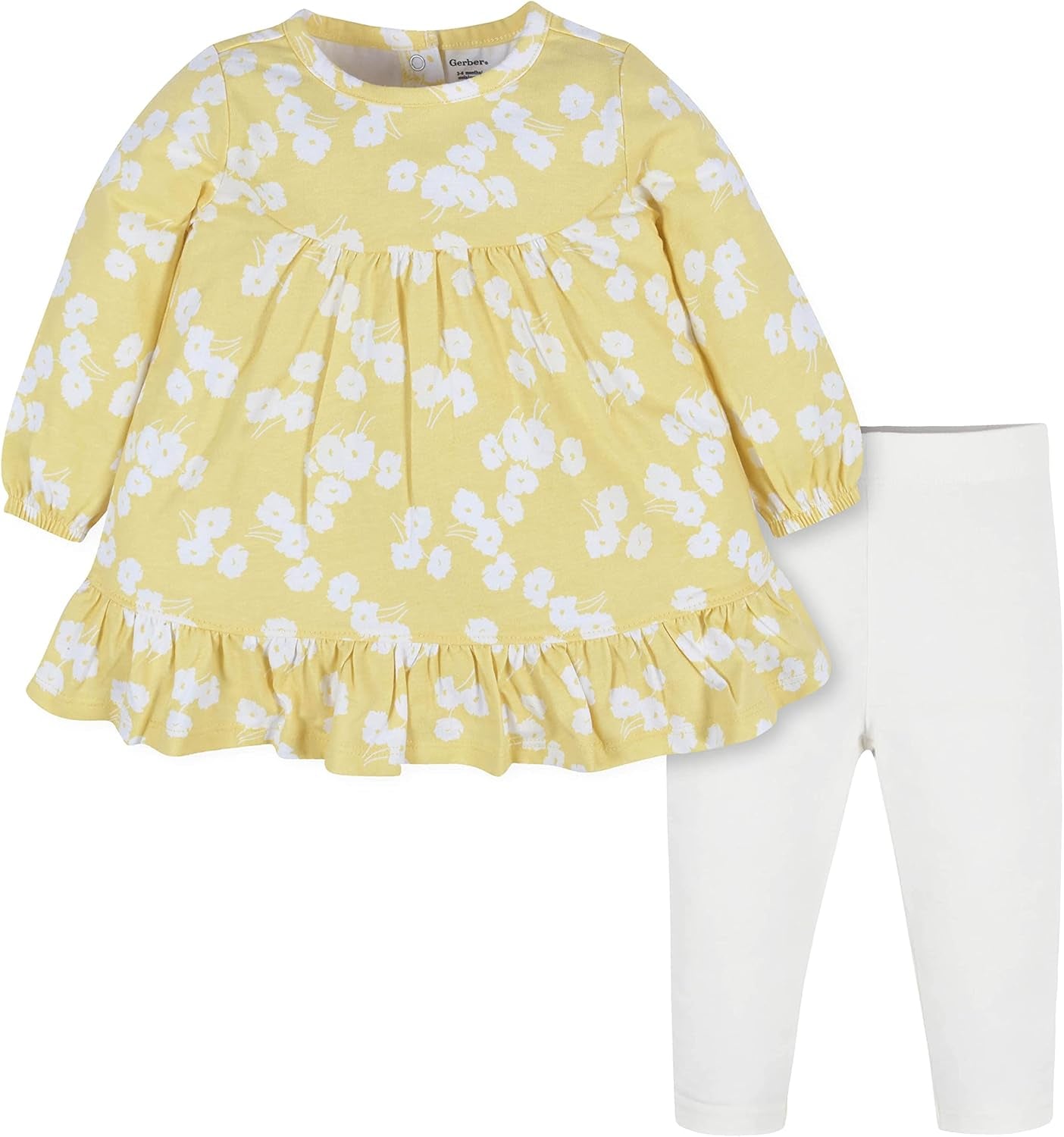 Gerber Baby & Toddler Girls' 2-Piece Long Sleeve Dress and Leggings Set