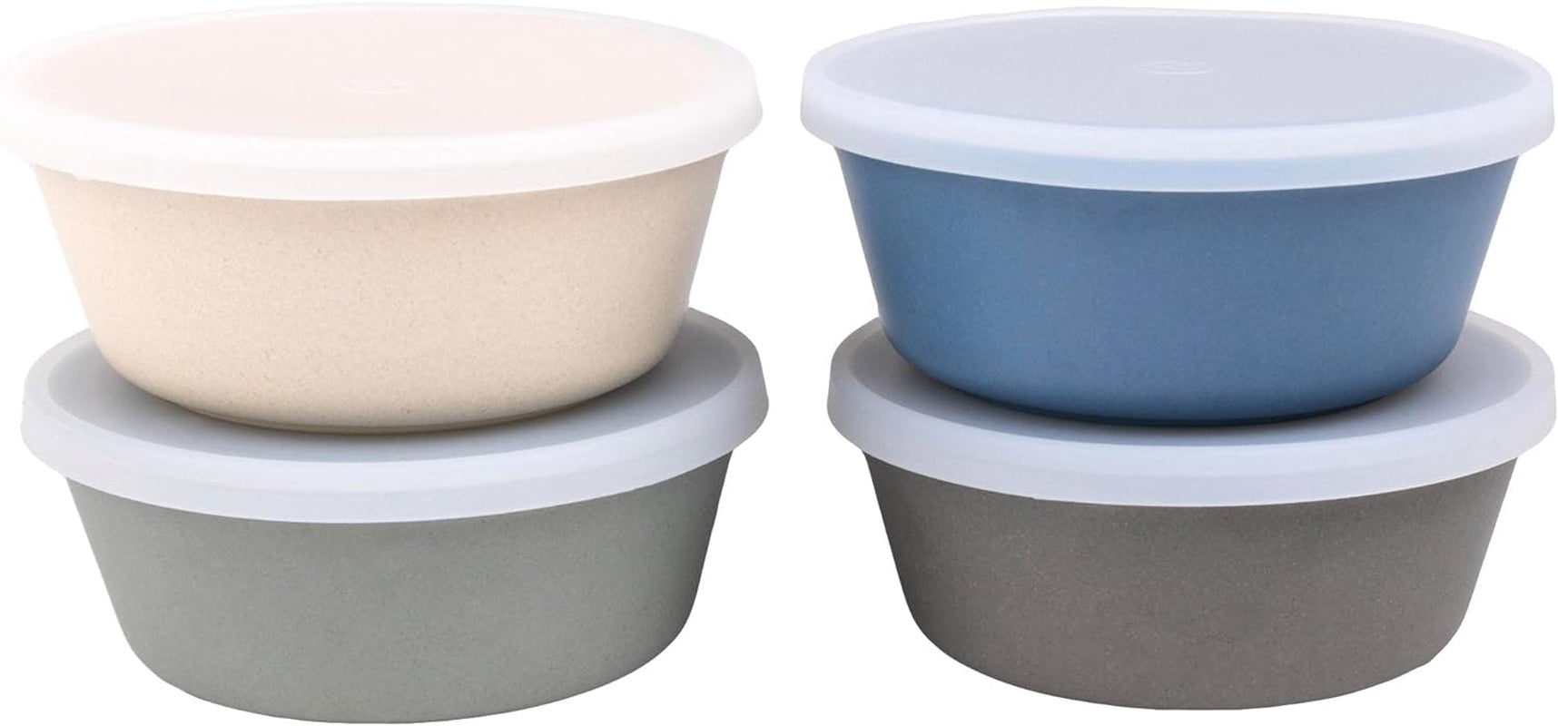 Weesprout Bamboo Kids Bowls, Set of Four 10 Oz Kid-Sized Bamboo Bowls, Dishwasher Safe Kid Bowls (Pink, Green, Gray, & Beige)