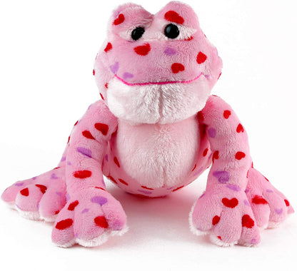 Big Mo'S Toys Love Frog - Plush Valentine'S Day Anniversary Pink and Red Heart Printed Small Soft Stuffed Frogs Animals for All Ages 8.5"