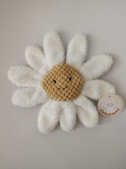 Apricot Lamb Baby Lovey Daisy Soft Rattle Toy, Plush Stuffed Flowers for Newborn Soft over 0 Months (White Daisy, 8.5 Inches)