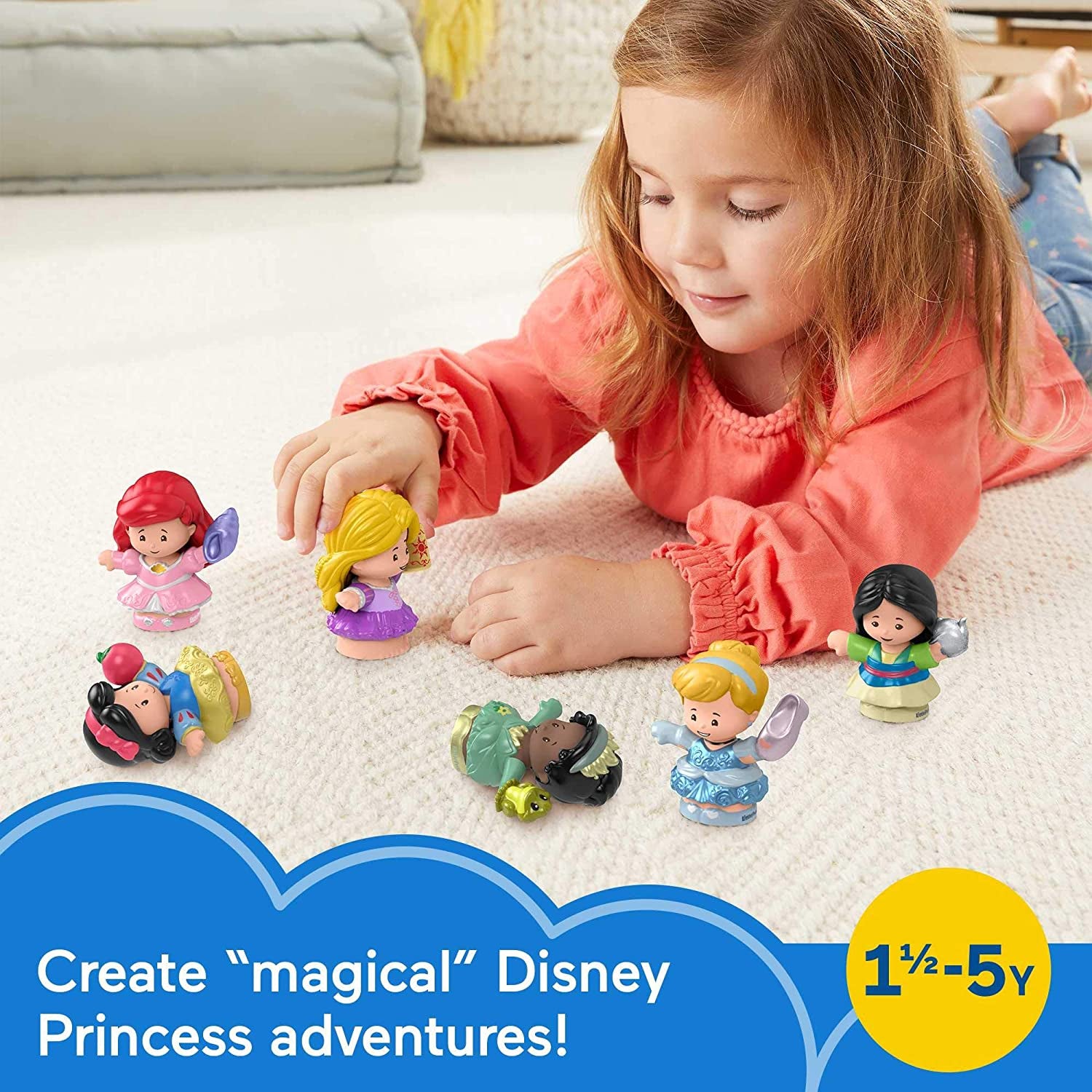 Fisher-Price Little People Toddler Toys Disney Princess Set with 6 Character Figures for Preschool Pretend Play Ages 18+ Months (Amazon Exclusive)