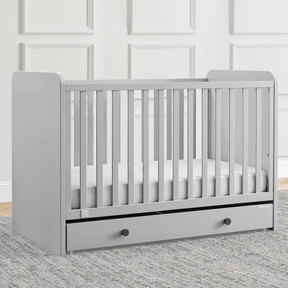 GAP Babygap Graham 4-In-1 Convertible Crib with Storage Drawer - Greenguard Gold Certified, Grey/Dark Grey