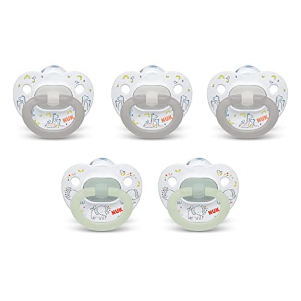 NUK Comfy Orthodontic Pacifiers, Timeless Collection, 0-6 Months, 5 Count