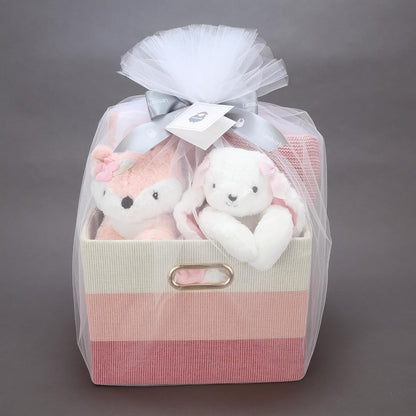 Lambs & Ivy Gray 5-Piece Baby Gift Basket for Baby Shower/Newborn Welcome Home