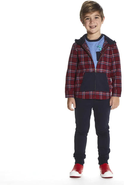 Andy & Evan Boys' Plaid Flannel Hoodie