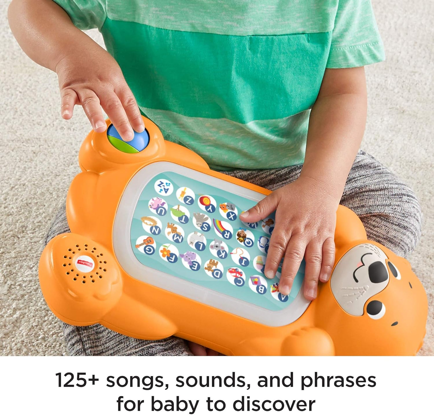 Fisher-Price Baby Learning Toy Linkimals a to Z Otter with Music & Lights for Infants Ages 9+ Months, Compatible Only with Linkimals Items