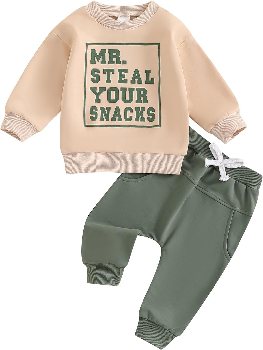 Toddler Baby Boy Clothes Crewneck Sweatshirt Long Sleeve Letter Print Shirt with Pants Cute Fall Winter Outfits