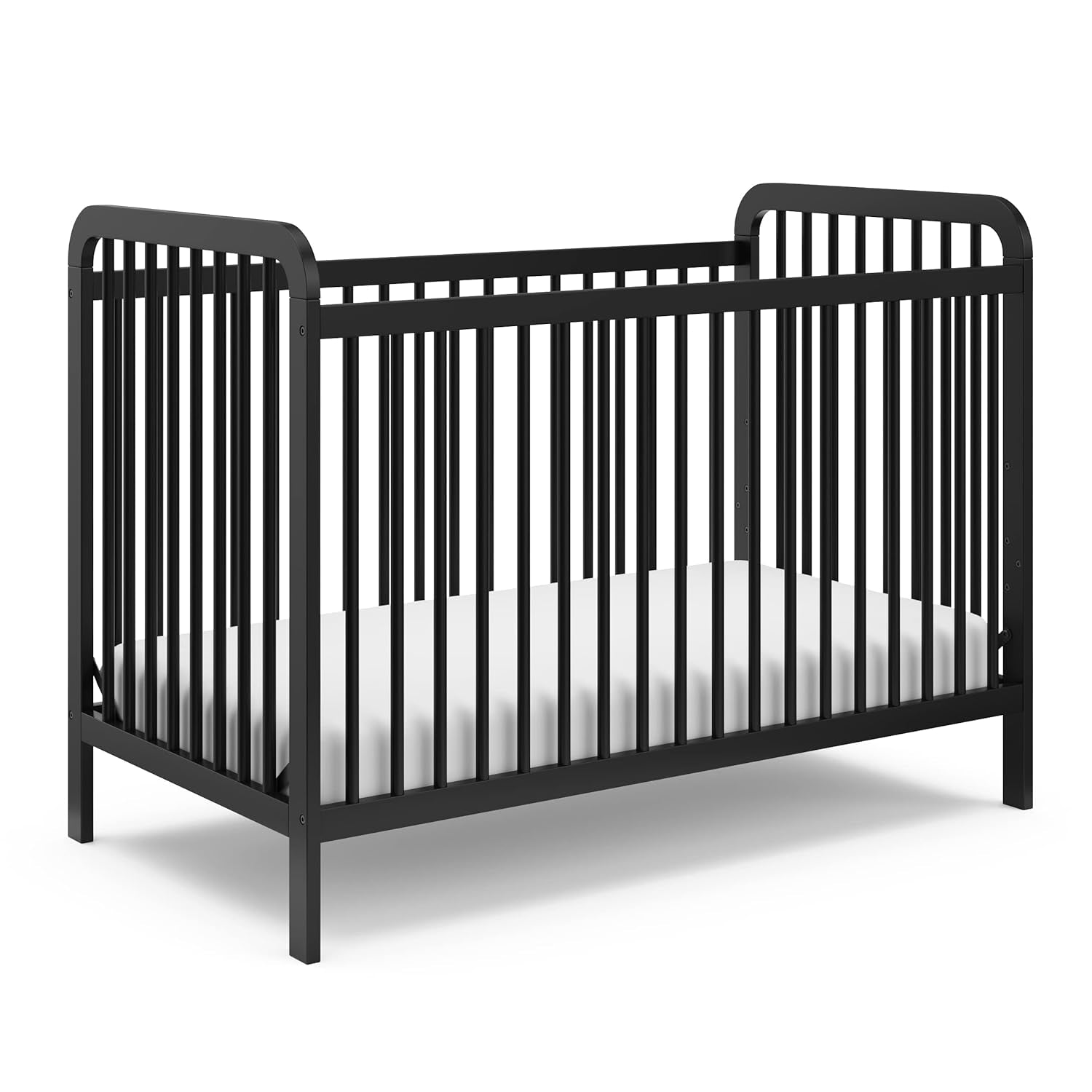 Storkcraft Pasadena 3-In-1 Convertible Crib (White with Driftwood) – GREENGUARD Gold Certified, Converts to Daybed and Toddler Bed, Fits Standard Full-Size Crib Mattress, Adjustable Mattress Height