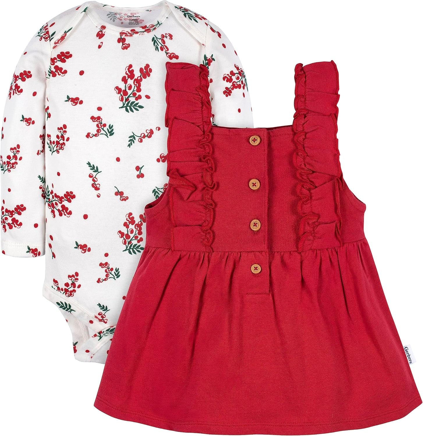 Gerber Baby & Toddler Girls' 2-Piece Overall Dress Set