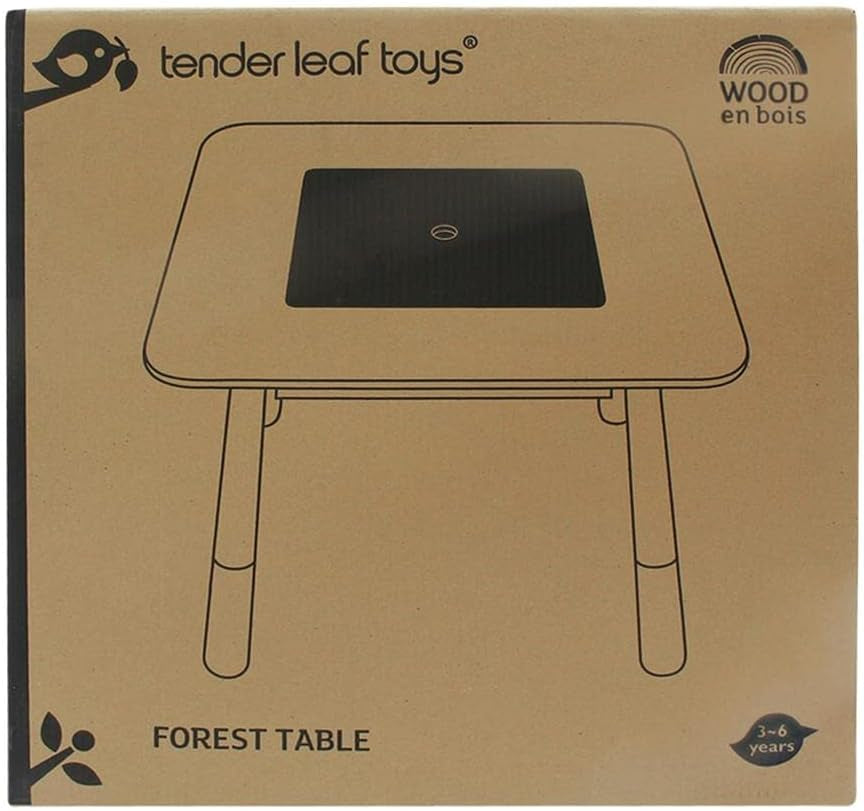 Tender Leaf Toys - Forest Table and Chairs Collections - Adorable Kids Size Art Play Game Table and Chairs - Made with Premium Materials and Craftsmanship for Children 3+ (Forest Table)