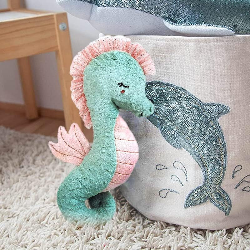 MON AMI Shelley the Seahorse Stuffed Animal, 1 Pc, Green - 18', Use as Toy or Nursery Room Décor, Great Gifts for Kids of All Ages, Ocean Animals