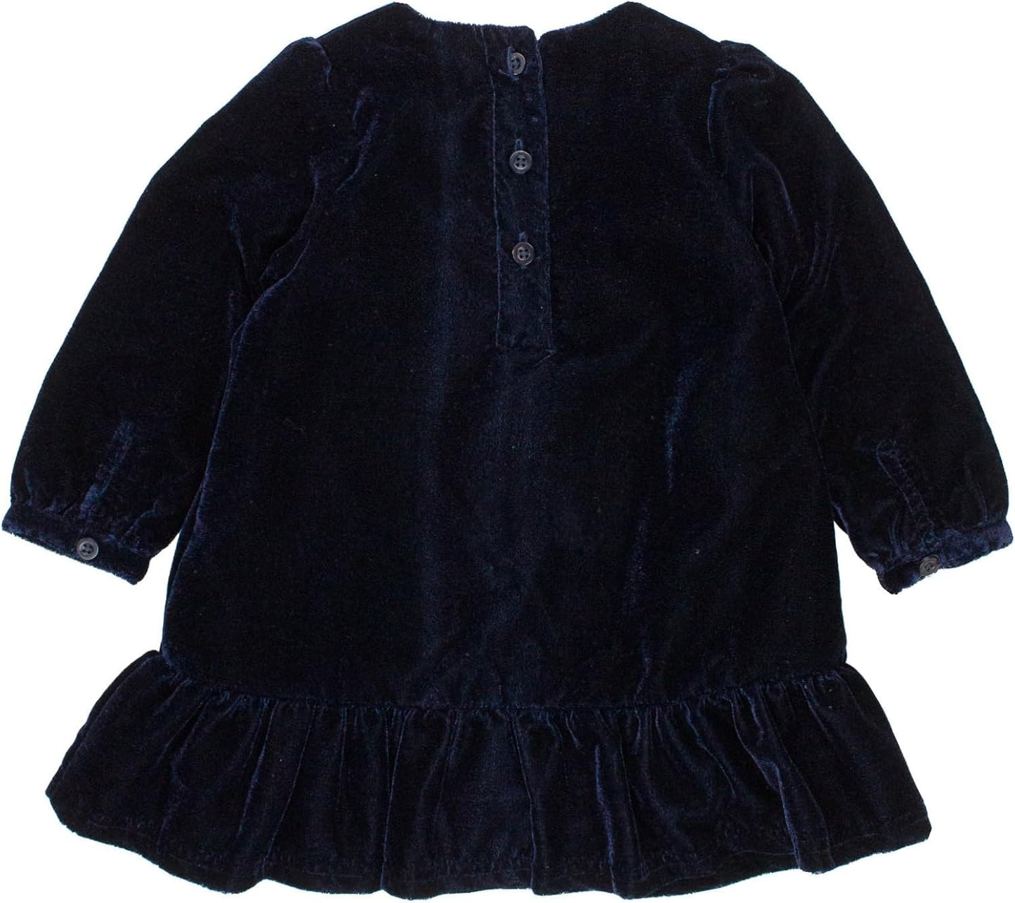 Rufflebutts Baby/Toddler Girls Velvet Long Sleeve Drop Waist Dress