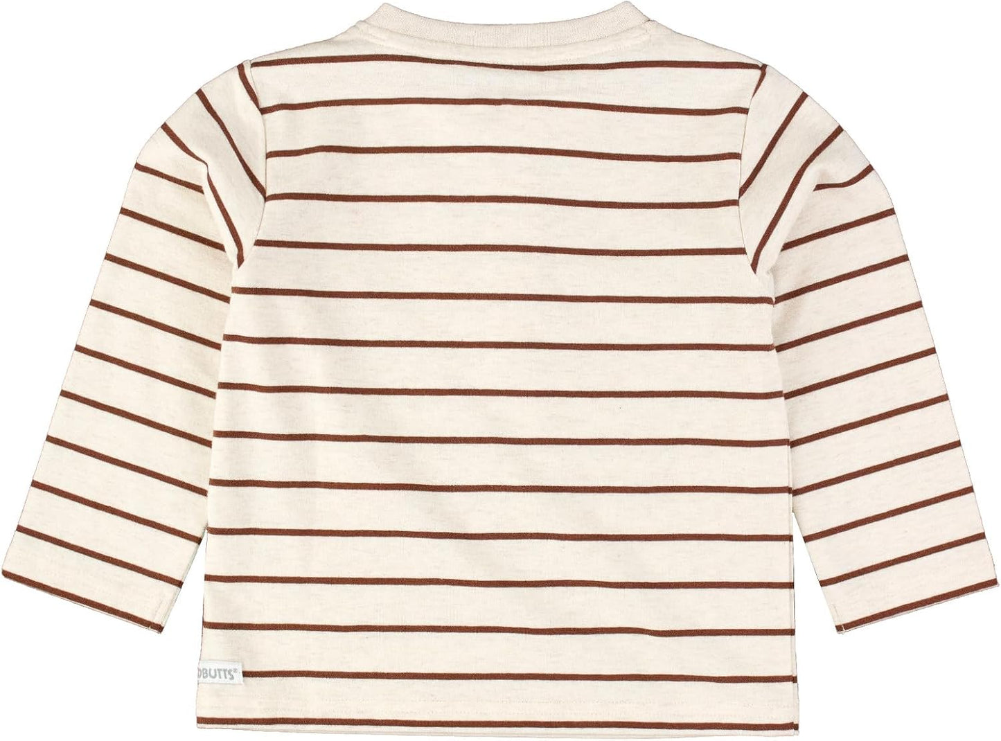 Rugged Butts Heather Oatmeal & Chocolate Stripe Knit Long Sleeve Henley Tee - 18-24M