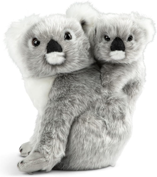 DEMDACO Momma Koala with Baby Inch Gray and White Polyester Plush Stuffed Animal