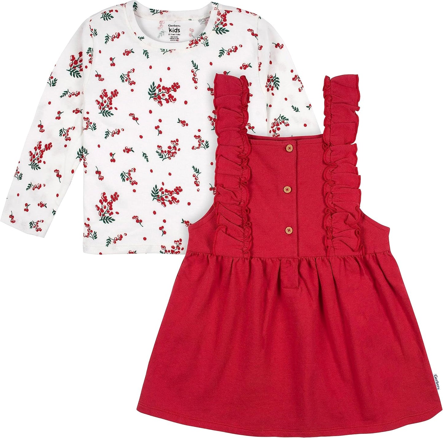 Gerber Baby & Toddler Girls' 2-Piece Overall Dress Set