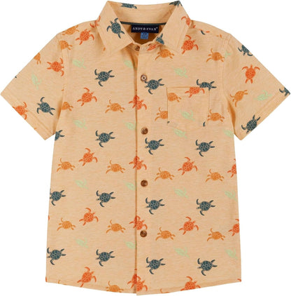 Andy & Evan Boys' Short Sleeve Button-Down Shirts, Stylish Summer Spring Shirts for Boys, Lightweight and Breathable