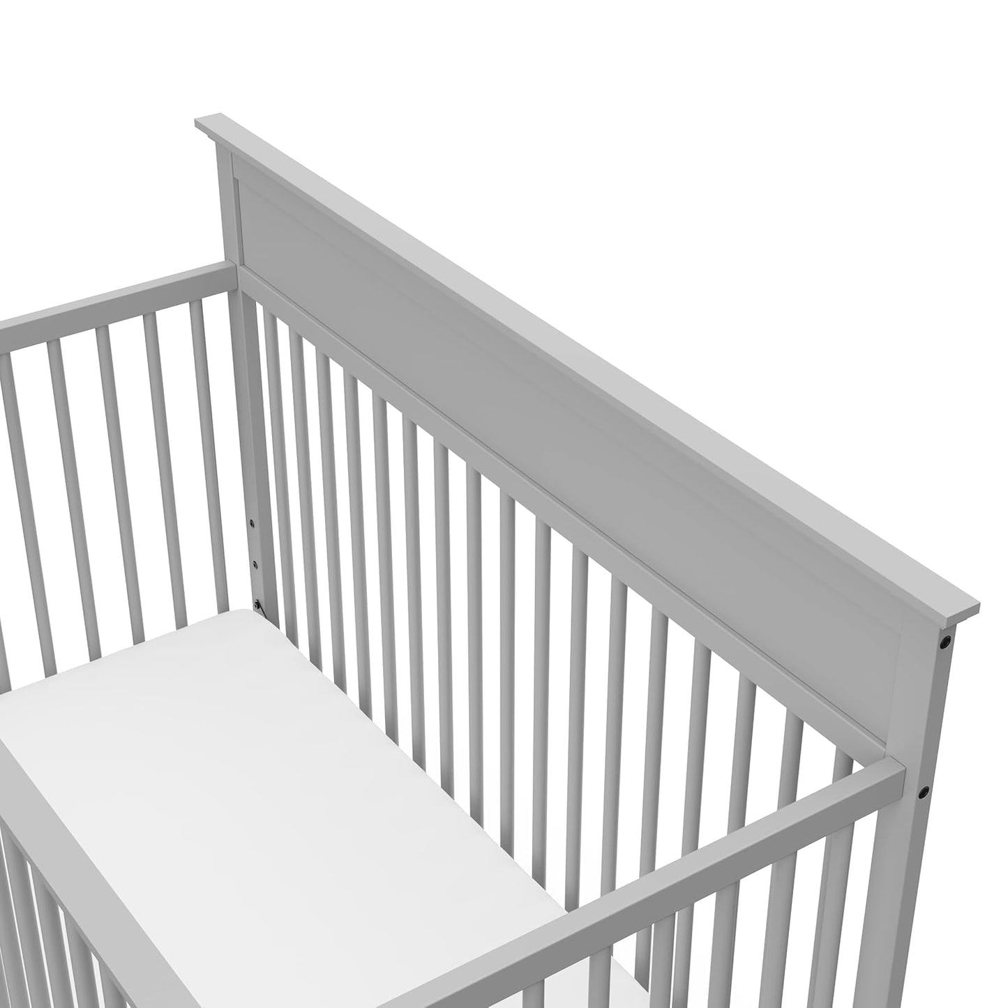 Storkcraft Carmel 5-In-1 Convertible Crib (Pebble Gray) - GREENGUARD Gold Certified, Converts to Toddler Bed & Full-Size Bed, Fits Standard Full-Size Crib Mattress, 4 Adjustable Mattress Heights