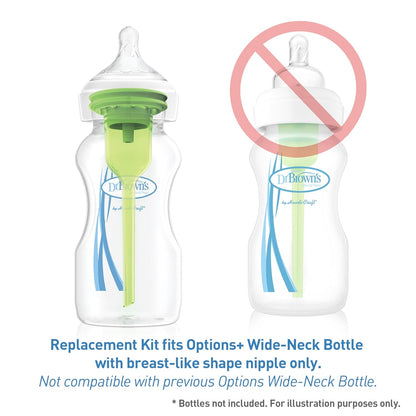 Dr. Brown'S Natural Flow Options+Replacement Vent Kit, Wide-Neck 2 Count (Pack of 1) (Fits Options+ Wide-Neck - 9Oz/270Ml Bottles)