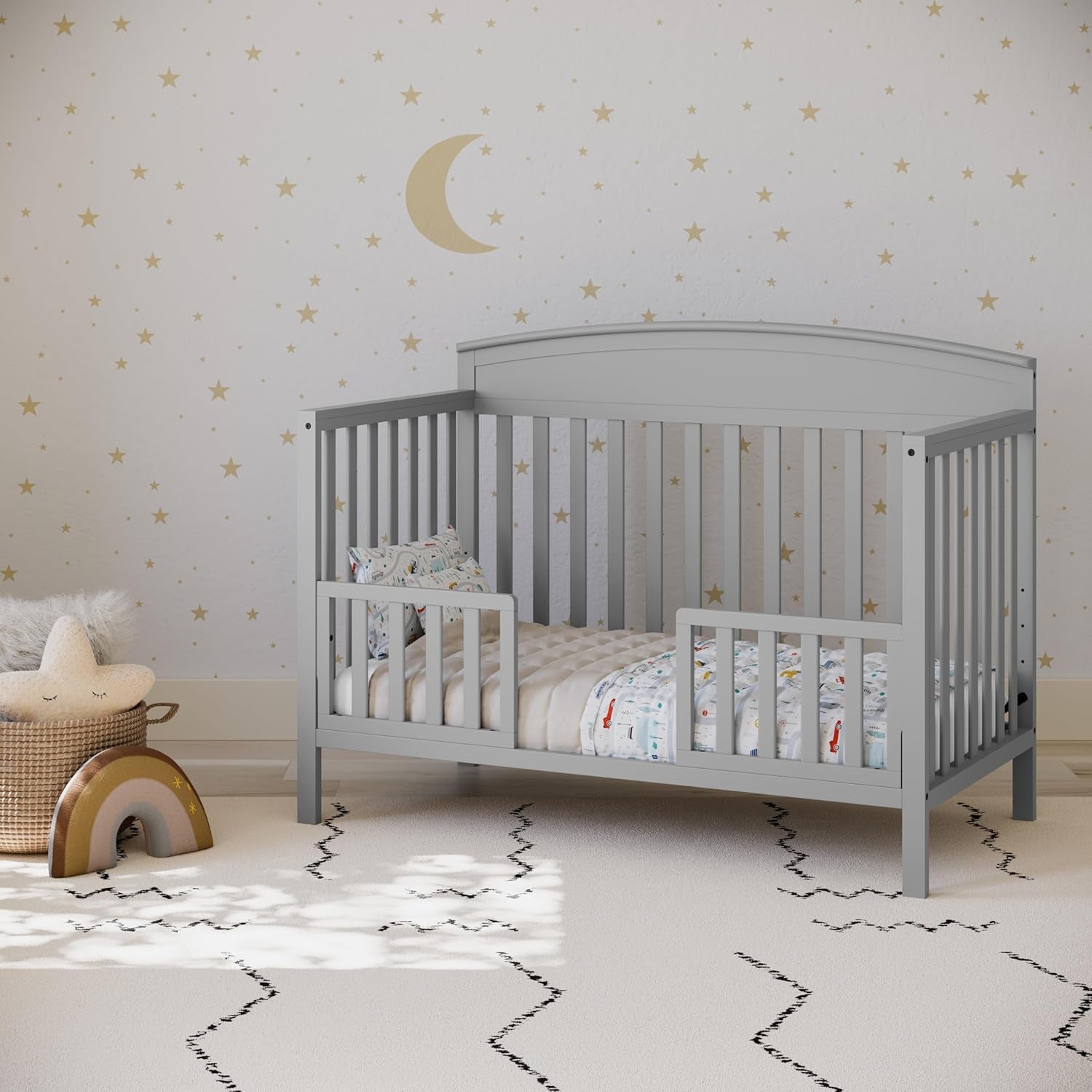 Graco Benton 5-In-1 Convertible Crib (Pebble Gray) – GREENGUARD Gold Certified, Converts from Baby Crib to Toddler Bed, Daybed and Full-Size Bed, Fits Standard Full-Size Crib Mattress