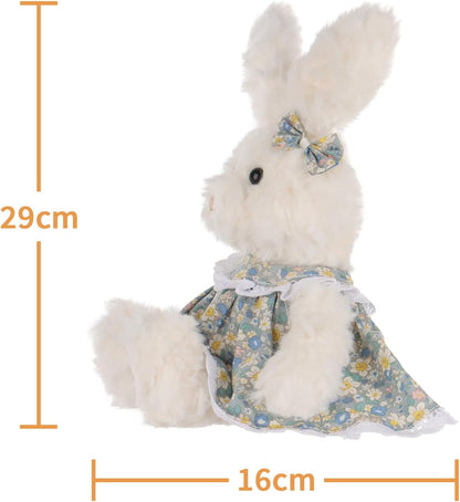 Apricot Lamb Blueberry Rabbit Plush Stuffed Animals for Kids, Soft Cute Bunny Plush Toys for Baby Girl and Boy, Fluffy Blueberry Rabbit White 11.5 Inches