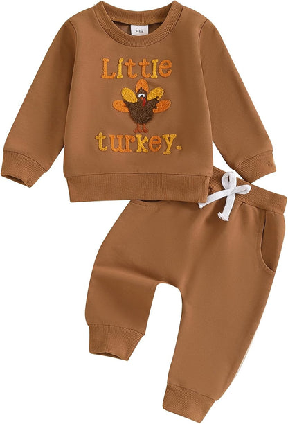 Adobabirl Toddler Baby Halloween Outfit Boy Girl Pumpkin Patch Crew Sweatshirt and Pants Set Halloween Fall Baby Clothes