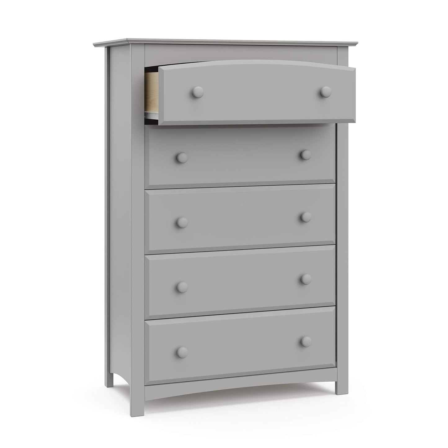 Storkcraft Kenton 5 Drawer Dresser (Pebble Gray) – Dresser for Kids Bedroom, Nursery Dresser Organizer, Chest of Drawers for Bedroom with 5 Drawers, Universal Design for Children’S Bedroom