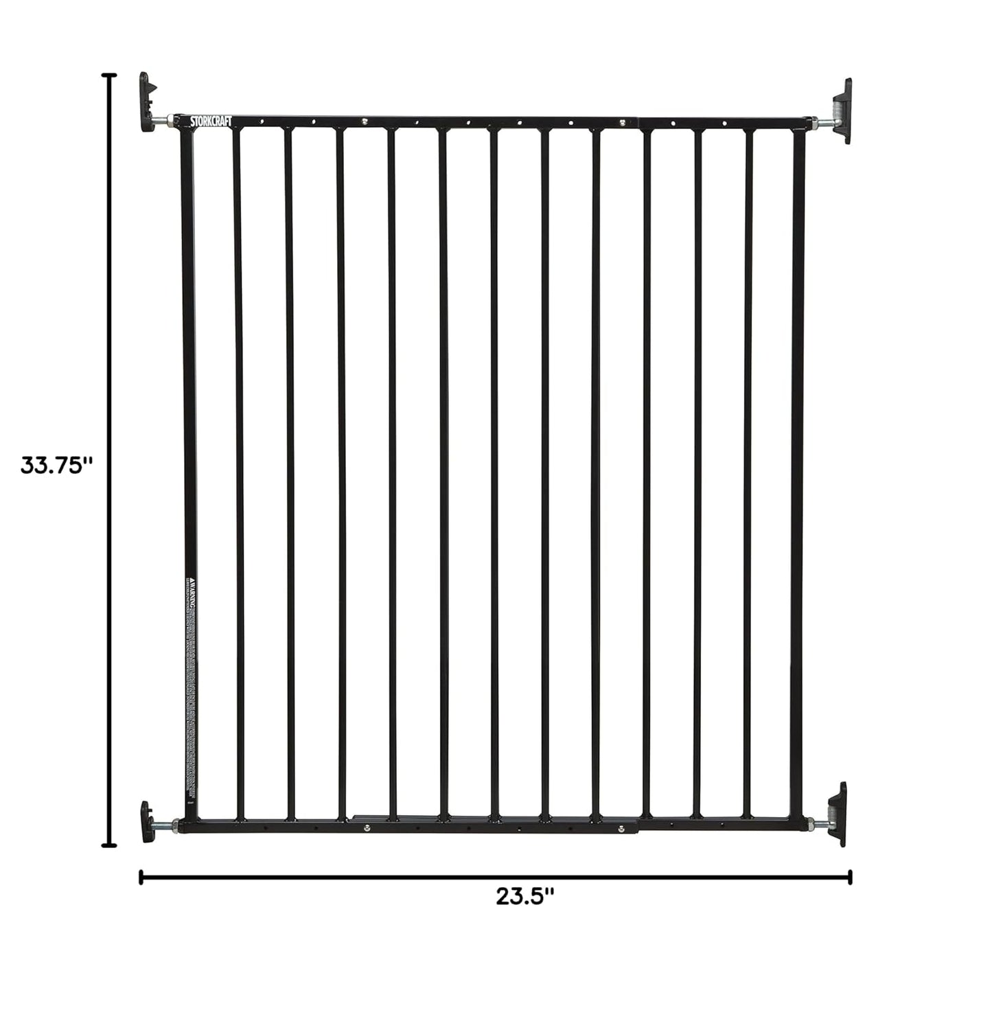 Storkcraft Easy Walk-Thru Tall Metal Safety Gate (White, Black, Gray) – 33.75 Inches Tall, Easy to Install, Pet-Friendly, Durable Metal Hardware, Ideal for Taller Children and Larger Pets