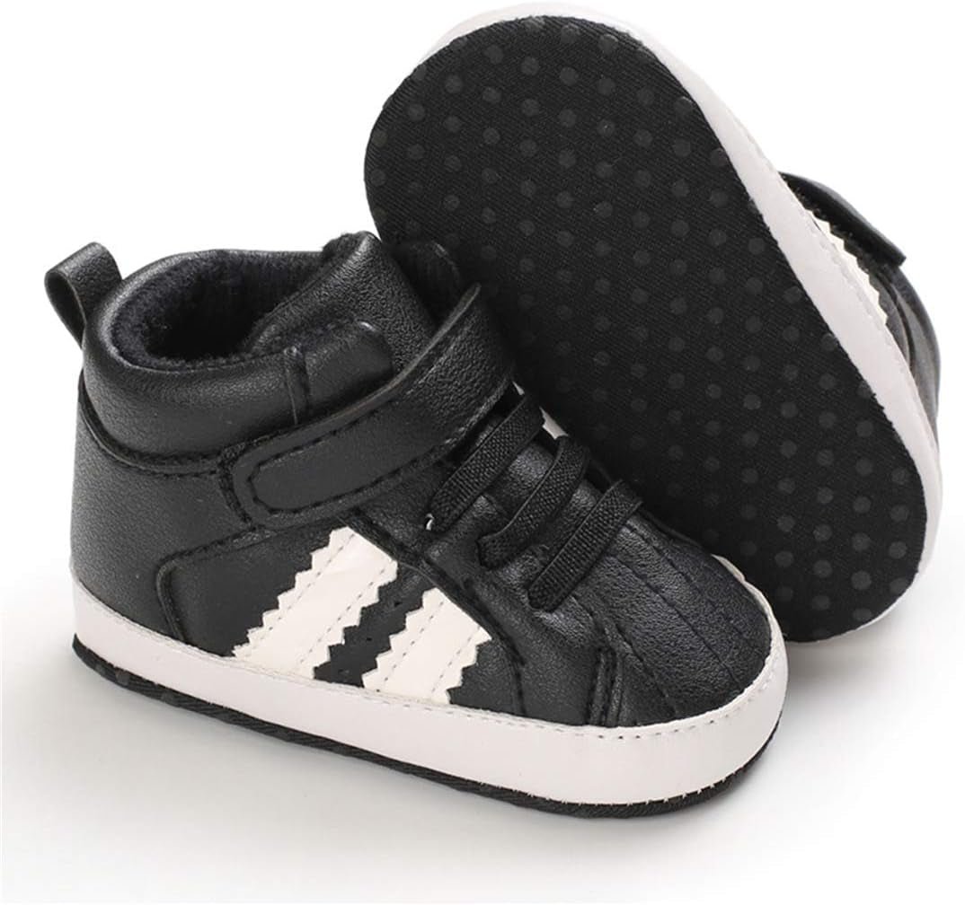 CENCIRILY Baby Boys Girls High Top Sneakers Soft Soles anti Skid Infant Ankle Shoes Toddler Prewalker First Walking Crib Shoes