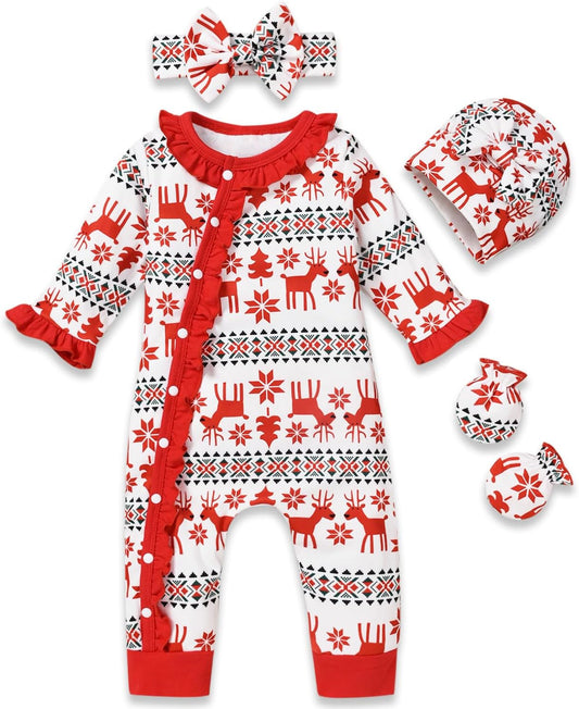 Aalizzwell Newborn Baby Girls Christmas Romper