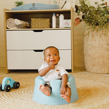 Bumbo Infant Floor Seat Baby Sit up Chair and Sitting Support for 3 to 12 Months Old with 3 Point Adjustable Safety Strap, Powder Blue (2 Pack)