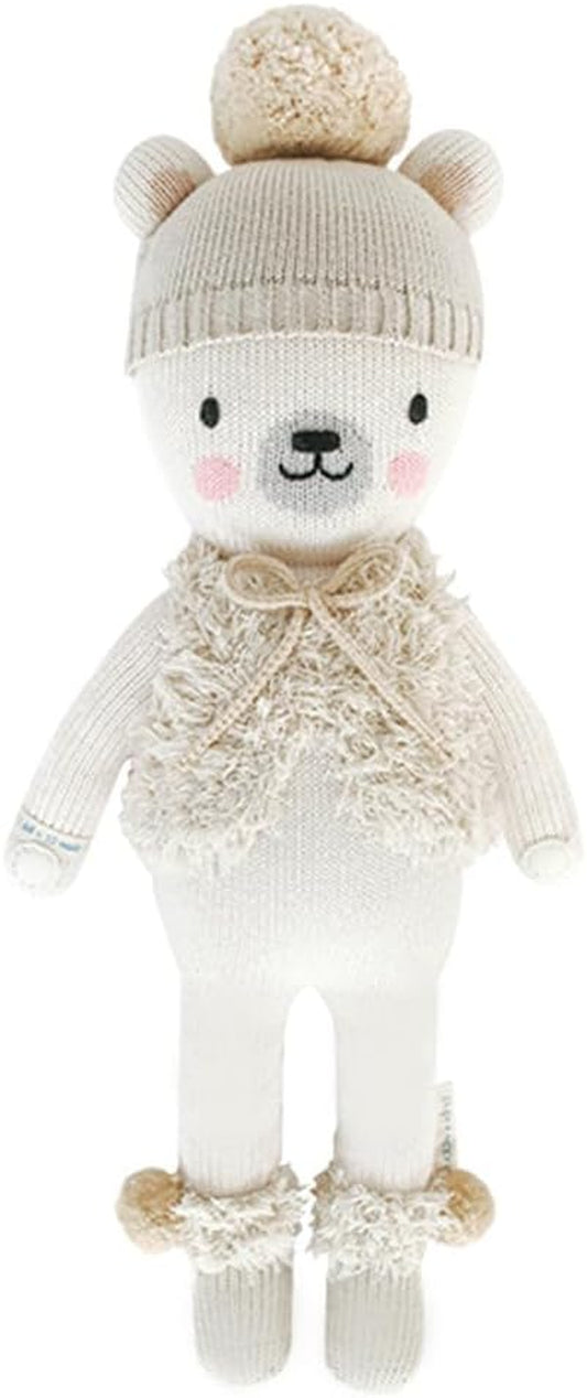 Cuddle + Kind Stella the Polar Bear Little 13" Hand-Knit Doll – 1 Doll = 10 Meals, Fair Trade, Heirloom Quality, Handcrafted in Peru, 100% Cotton Yarn