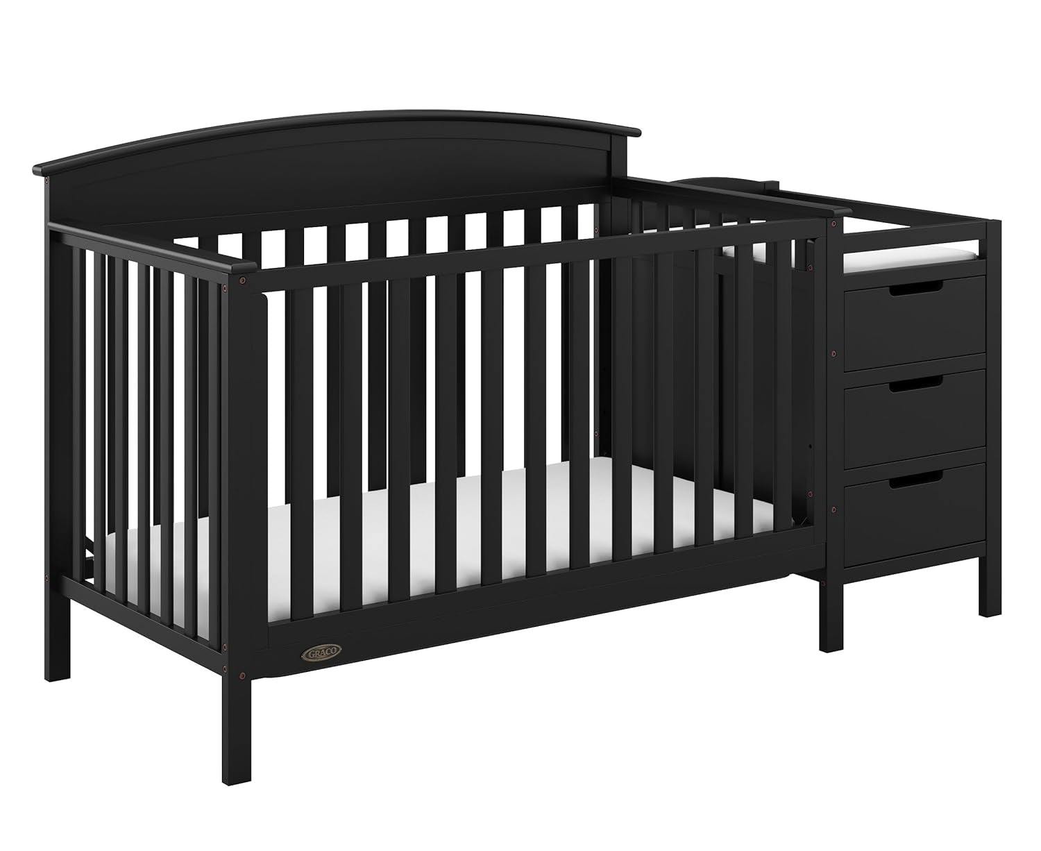 Graco Benton 5-In-1 Convertible Crib (Espresso) – GREENGUARD Gold Certified, Converts from Baby Crib to Toddler Bed, Daybed and Full-Size Bed, Fits Standard Full-Size Crib Mattress