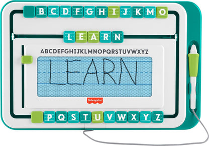 Fisher-Price Preschool Toy Think & Learn Alpha Slidewriter Magnetic Drawing Tablet with Letter Tiles for Kids Ages 3+ Years