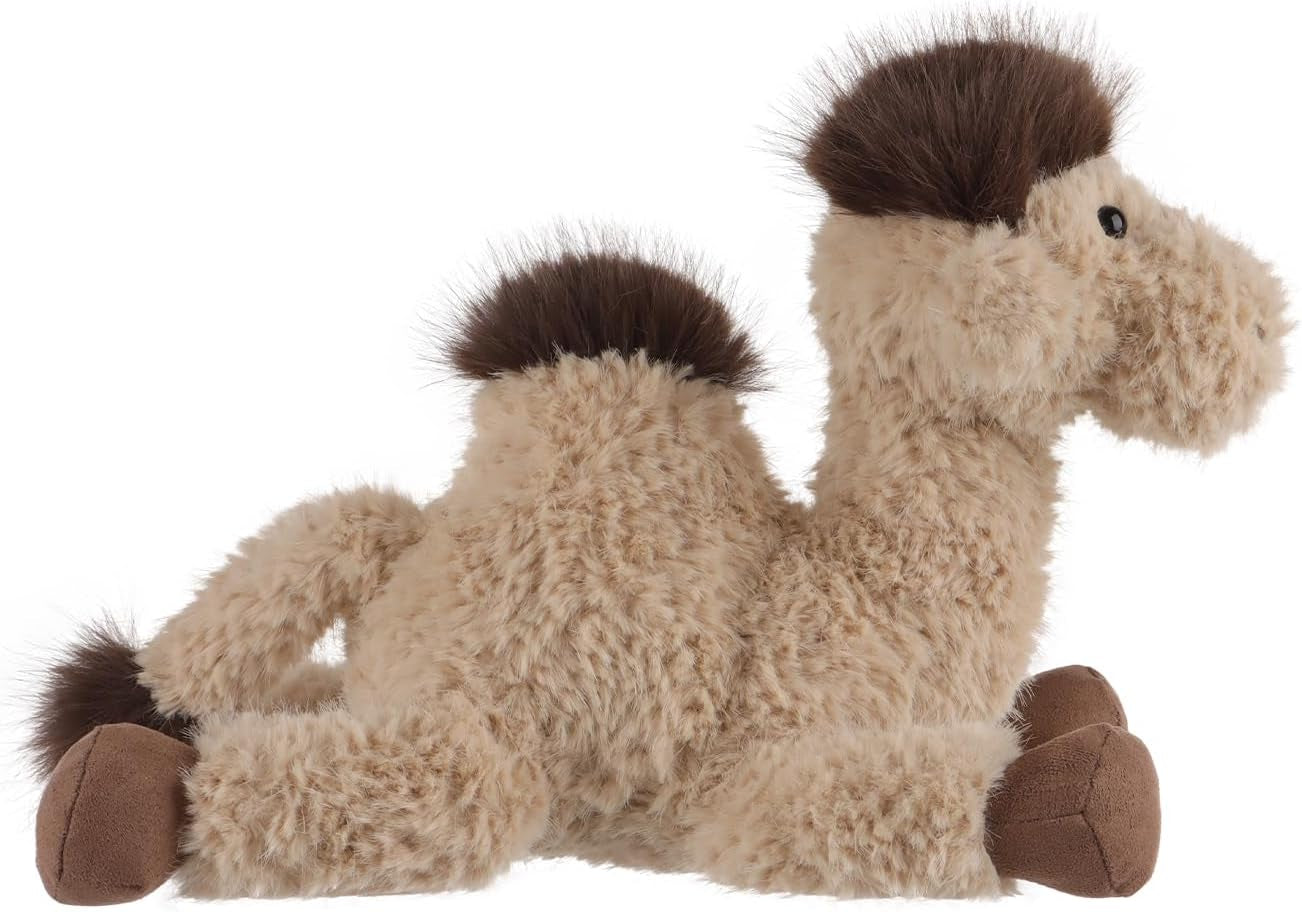 Apricot Lamb Lazy Camel Plush Stuffed Animals for Kids, Soft Cute Plush Toys for Baby Girl and Boy, Fluffy Lazy Camel Brown 11.5 Inches