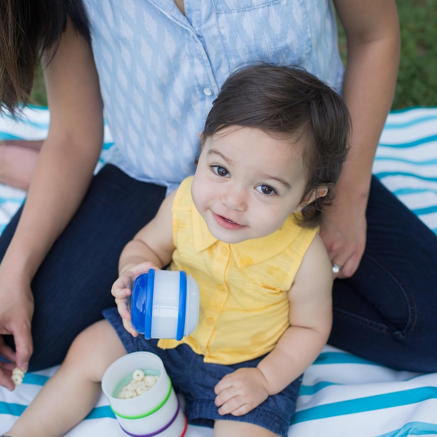 Dr. Brown'S Stackable Snack-A-Pillar Snack and Dipping Cups for Toddlers and Baby Food Storage Containers, BPA Free - 4-Pack