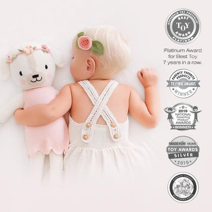 Cuddle + Kind Charlotte the Dog Little 13" Hand-Knit Doll – 1 Doll = 10 Meals, Fair Trade, Heirloom Quality, Handcrafted in Peru, 100% Cotton Yarn