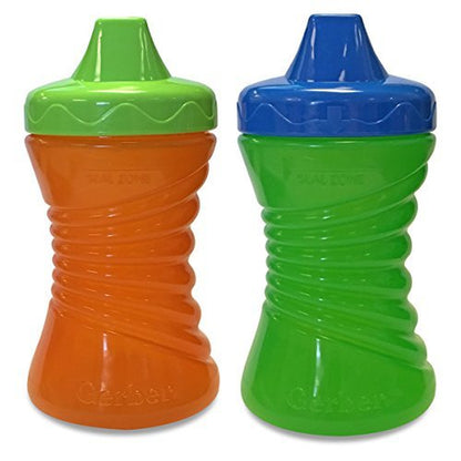 NUK Fun Grips Hard Spout Sippy Cup, 10 Oz. | Easy to Hold, BPA Free, Spill Proof Toddler Cup, 2Pk, Blue and Green