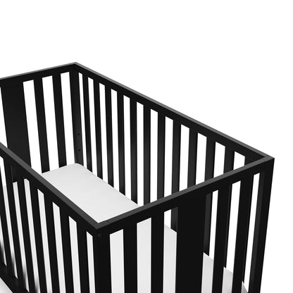 Storkcraft Pacific 5-In-1 Convertible Crib - (Black) – Converts from Baby Crib to Toddler Bed, Daybed and Full-Size Bed, Fits Standard Full-Size Crib Mattress, Adjustable Mattress Support Base