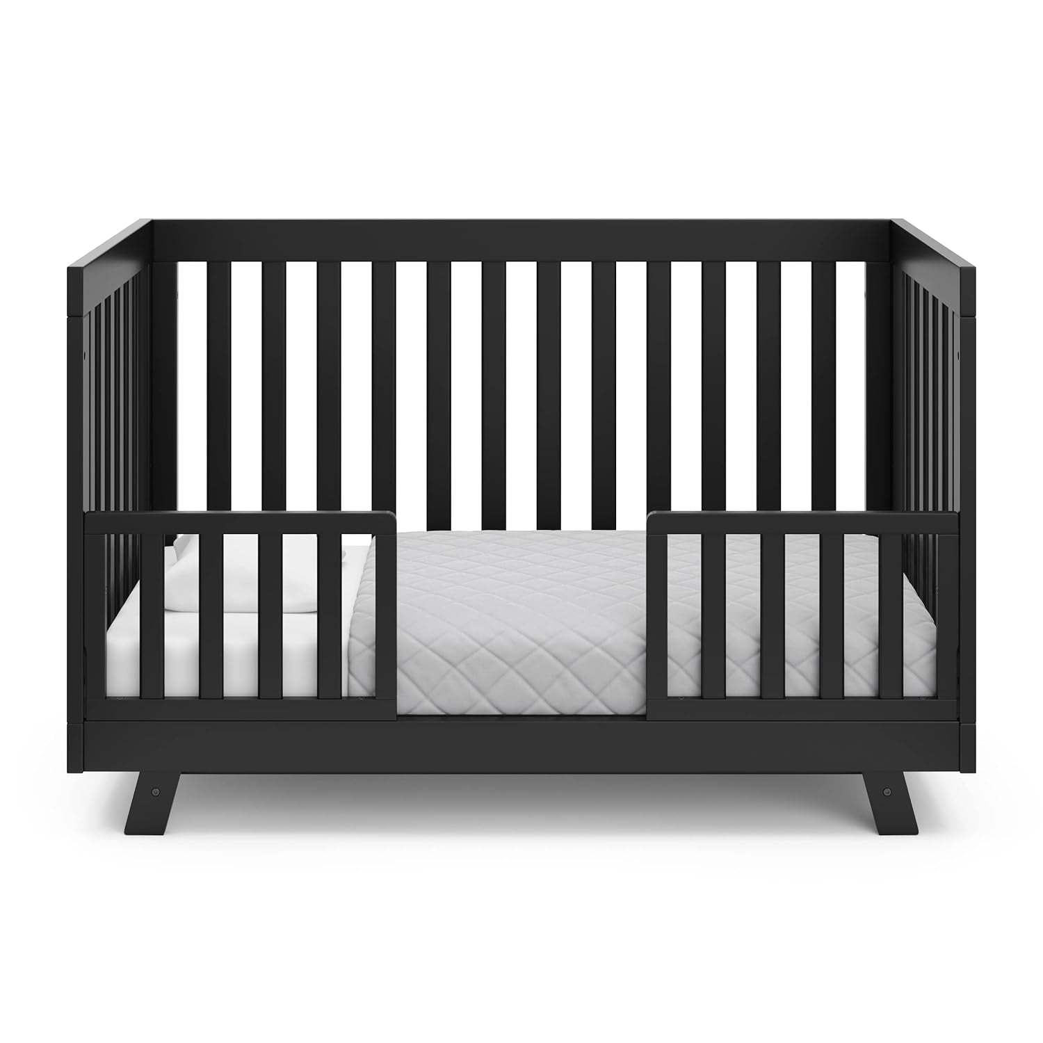 Storkcraft Beckett Convertible Crib (Black) – Converts from Baby Crib to Toddler Bed and Daybed, Fits Standard Full-Size Crib Mattress, Adjustable Mattress Support Base