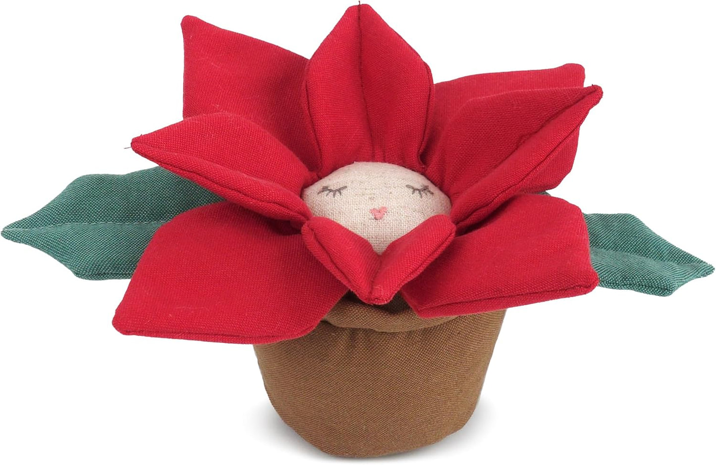 MON AMI Pretty Red Poinsettia Pot Plush Décor – 8”, Stuffed Plants Plushie, Nursery Room & Toy Room Décor, for Kids of All Ages