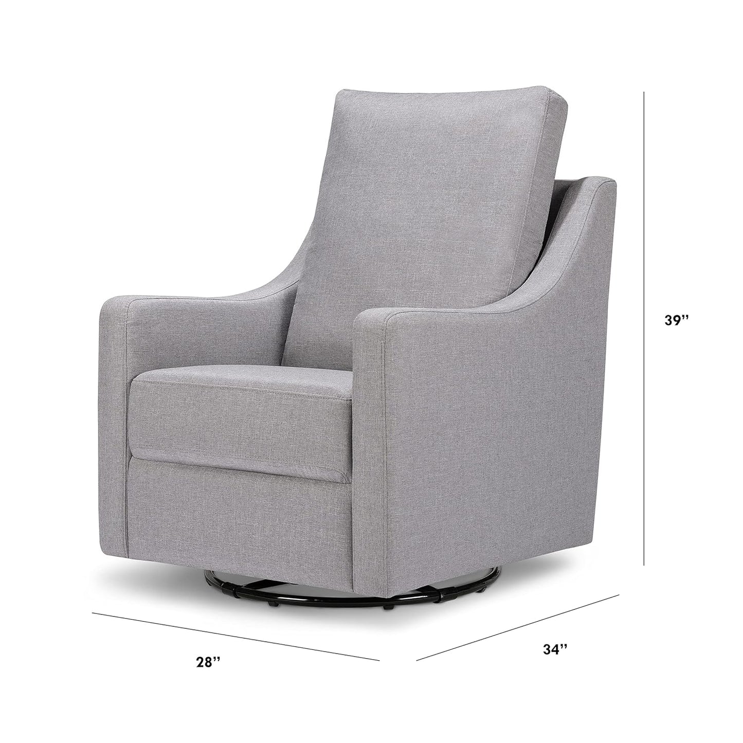 Davinci Field Swivel Glider in Misty Grey, Greenguard Gold Certified