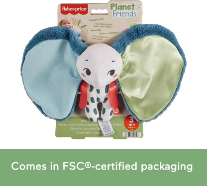 Fisher-Price Baby Sensory Toy Planet Friends All Ears Lovey, Plush Elephant for Newborns Ages 3+ Months