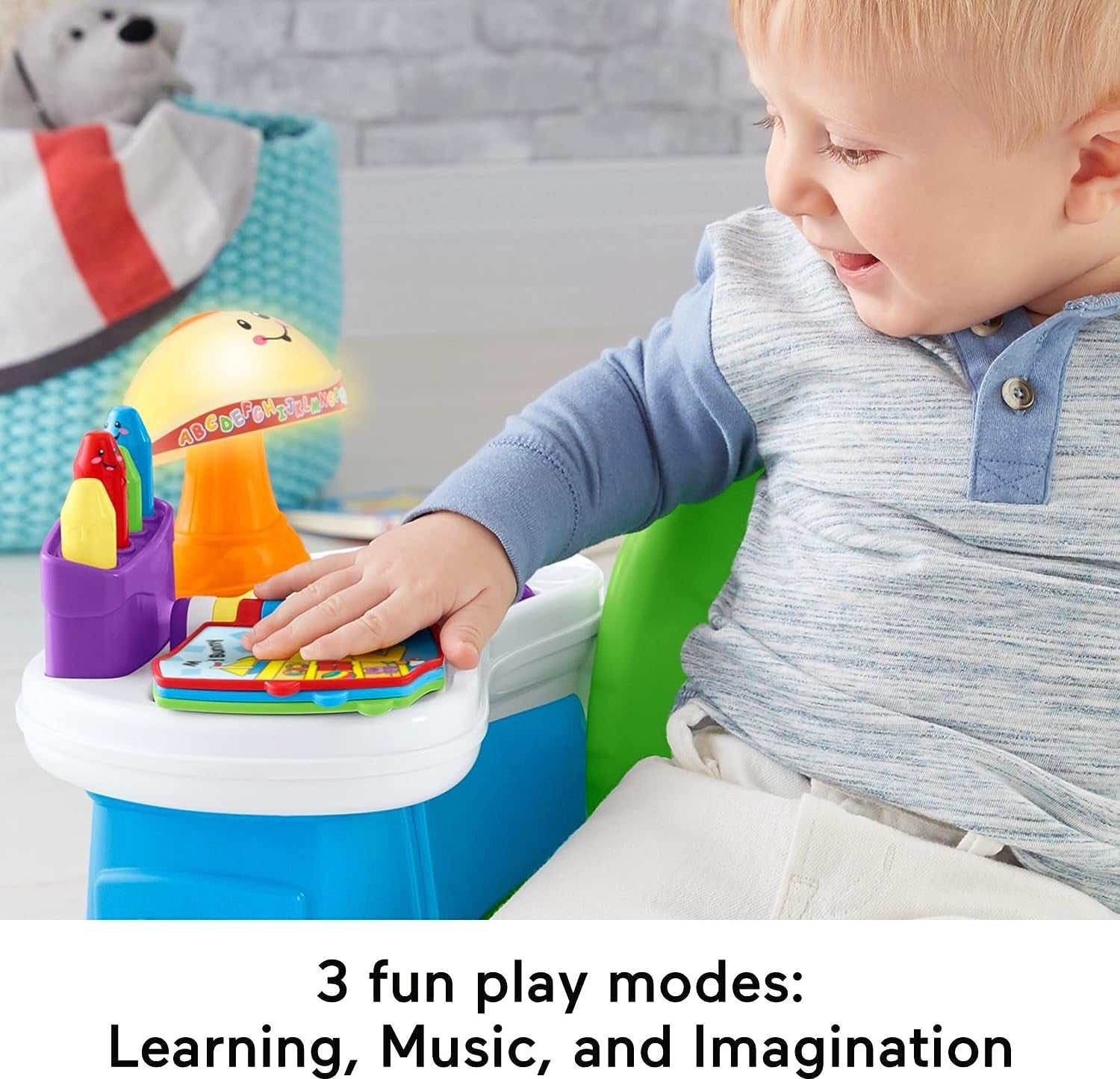 Fisher-Price Toddler Toy Laugh & Learn Song & Story Learning Chair with Music Lights & Activities for Infants Ages 1+ Years (Amazon Exclusive)