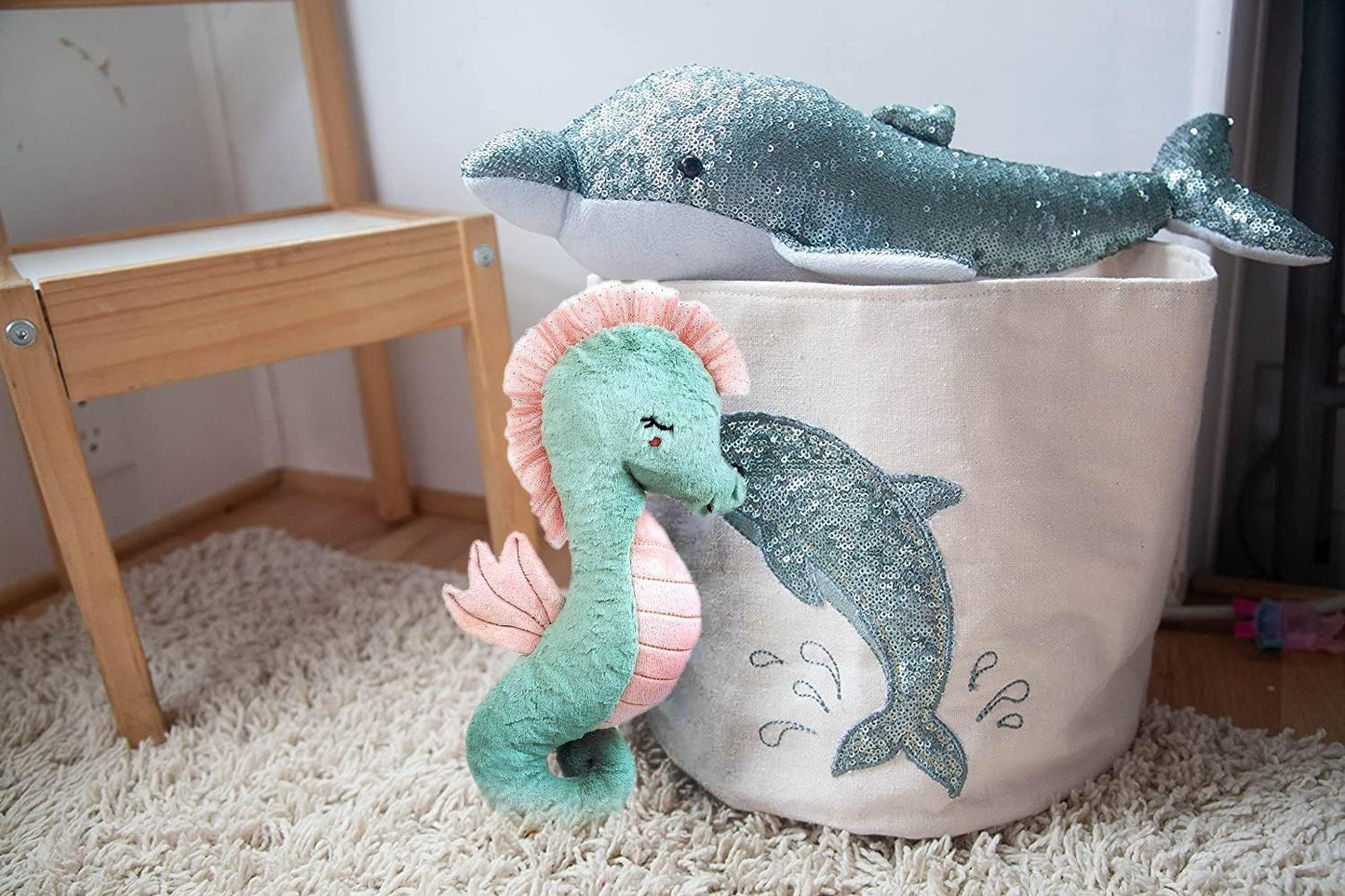 MON AMI Shelley the Seahorse Stuffed Animal, 1 Pc, Green - 18', Use as Toy or Nursery Room Décor, Great Gifts for Kids of All Ages, Ocean Animals