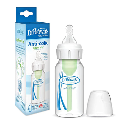 Dr. Brown'S Anti-Colic Options+ Narrow Baby Bottle, 0M+ Level 1 Nipple - Baby Bottle to Reduce Colic (1 Pack), 4 Oz