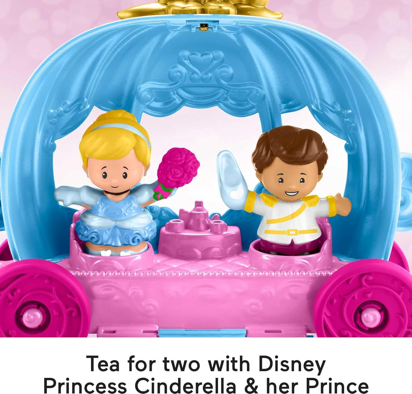 Fisher-Price Little People Toddler Toy Disney Princess Cinderella’S Dancing Carriage Playset with Figures for Pretend Play Ages 18+ Months​