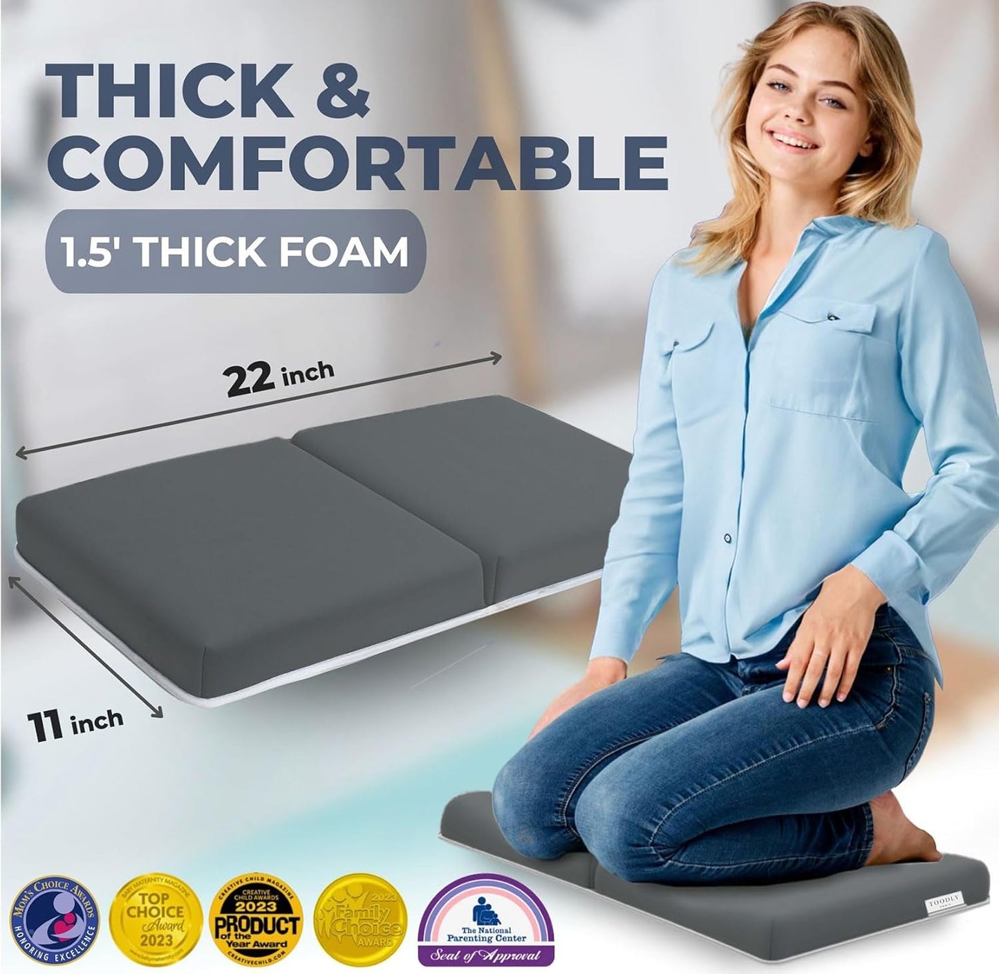 Bath Kneeler (Dark Grey) & Toy Coffee Maker for Kids Bundle